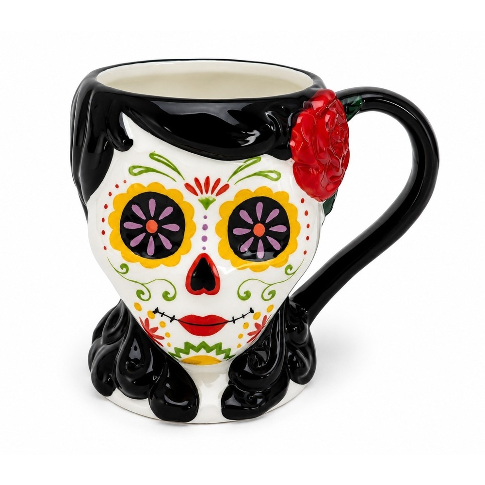 Blue Sky Clayworks Day of the Dead Sugar Skull Coffee Mug Heather Goldminc 2022
